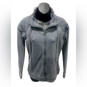 Converse One Star Gray Quilted Zip-Up Jacket Small